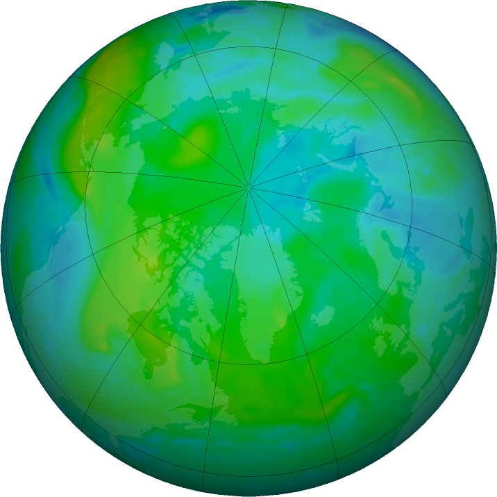 Arctic ozone map for 16 August 2023